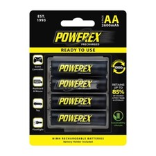 Powerex AA 4 Pack Batteries  Rechargeable 2600mAh  New  4 Pack  W/Case