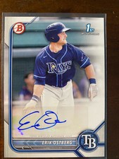 2022 Bowman Erik Ostberg 1st Bowman Auto #PPA-EO Tampa Bay Rays