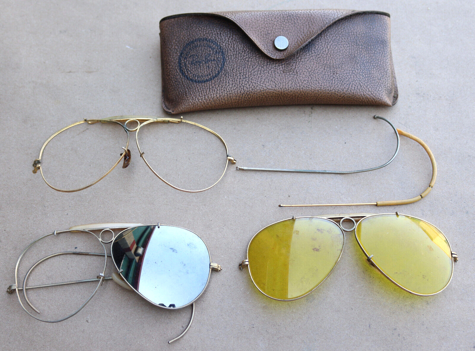 Vintage Bausch Lomb Ray Ban Aviator Shooting Sunglasses Glasses