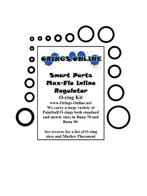 Smart Parts Max Flo Inline Reg Paintball O-ring Oring Kit x 4 rebuilds / kits