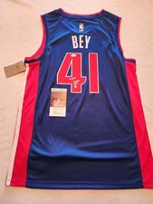 SADDIQ BEY signed PISTONS custom jersey SIZE XL JSA COA