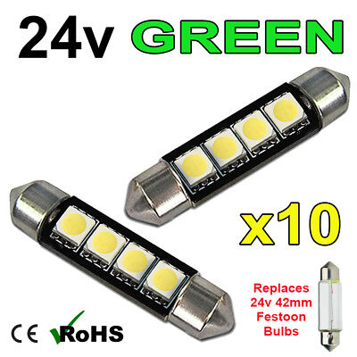 2x C10W 264 42MM 4 SMD 5050 Led Interior bulbs Light White B