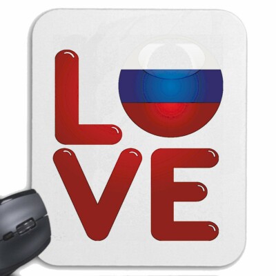 MOUSEPAD MAUSPAD I LOVE RUSSIA ICH LIEBE RUSSLAND RUSSEN RUSSIN KLITSCHKO URLAUB