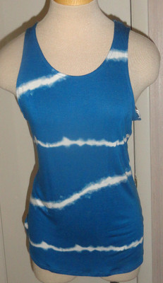 Ladies Pink Republic Blue & White Sleeveless Tank Top Juniors Sizes XS S M L XL