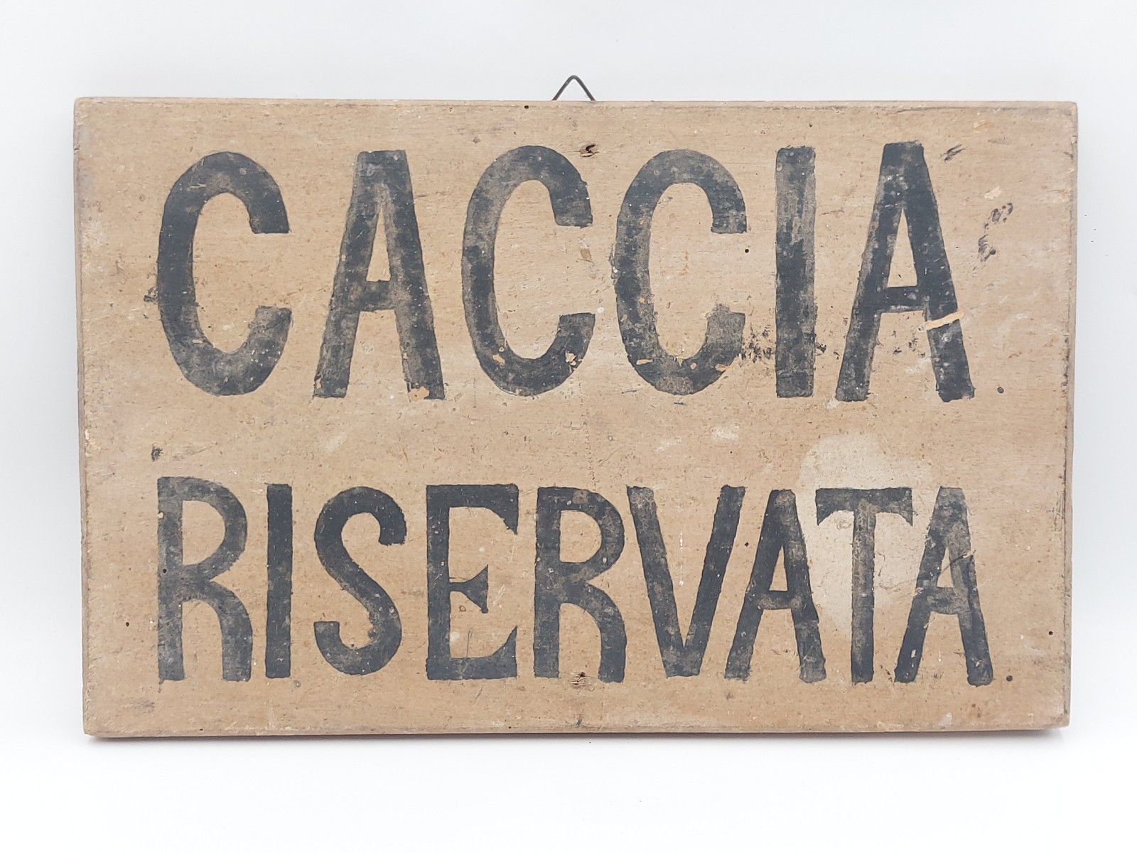 Cartello vintage artigianale Caccia Riservata.