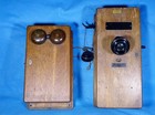 ANTIQUE OAK WOOD WALL PHONE RARE "US INSTRUMENT" WITH TESTED MAGNETO GENERATOR — photo 1