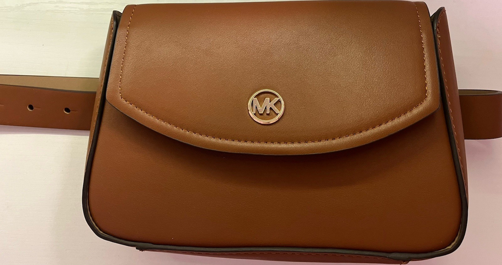 Michael Kors Brown Small Crossbody Bag Magnetic Snap Flap, Adjustable Strap