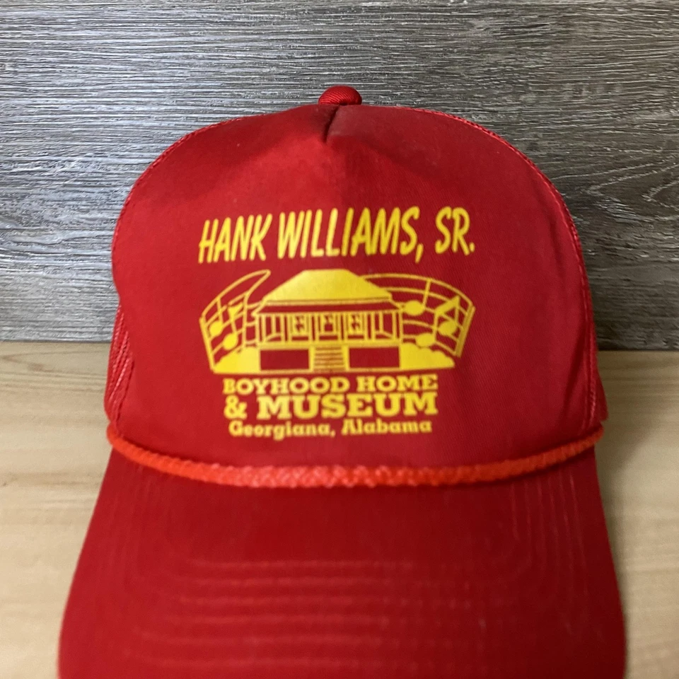 VINTAGE Hank Williams Sr Hat Cap Snap Back Mesh Trucker Country Music Museum 80s - Image 2 of 4