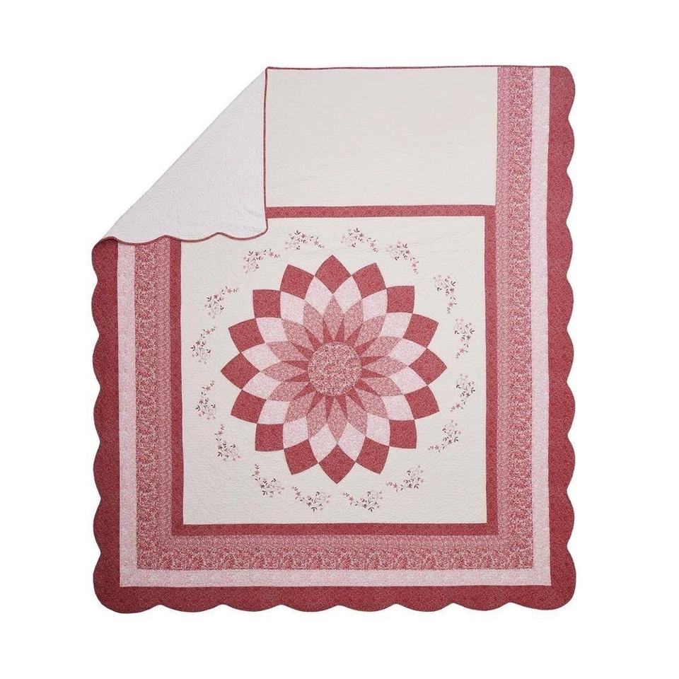 NUEVA Colcha Reina Moderna Reliquia Caroline Roja/Rosa Floral Bordada Foto 2 de 4