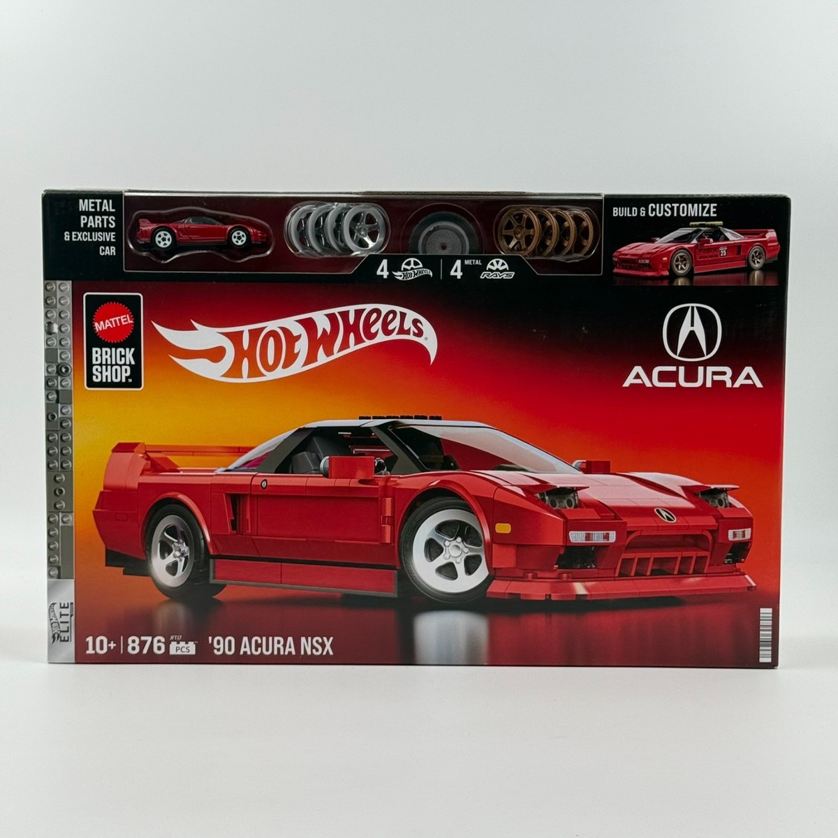Hot Wheels'90Acura NSXレッドbrick ホットウィール1 Mattel Brick Shop Hot Wheels Elite Series '90 Acura NSX Building