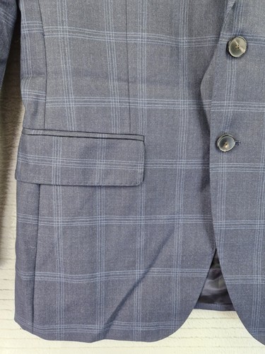 REISS Mens Bullard B Slim Fit Blue Check Blazer Jacket S 40 100% Wool BNWT - Picture 6 of 21