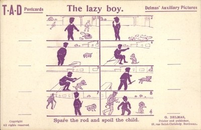 Künstler PC Delmas, G., The lazy boy, Spare the rod and spoil the... - 4745035