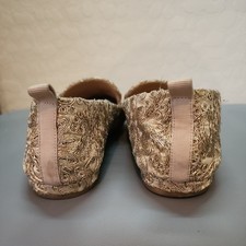 Badgley Mischka Size 7 Quinn Gold Embellished Satin Evening Flats
