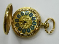 EXC FINE VINTAGE 1976 CARAVELLE GOLD HUNTER LADIES POCKET WATCH RUNS GREAT TIMER