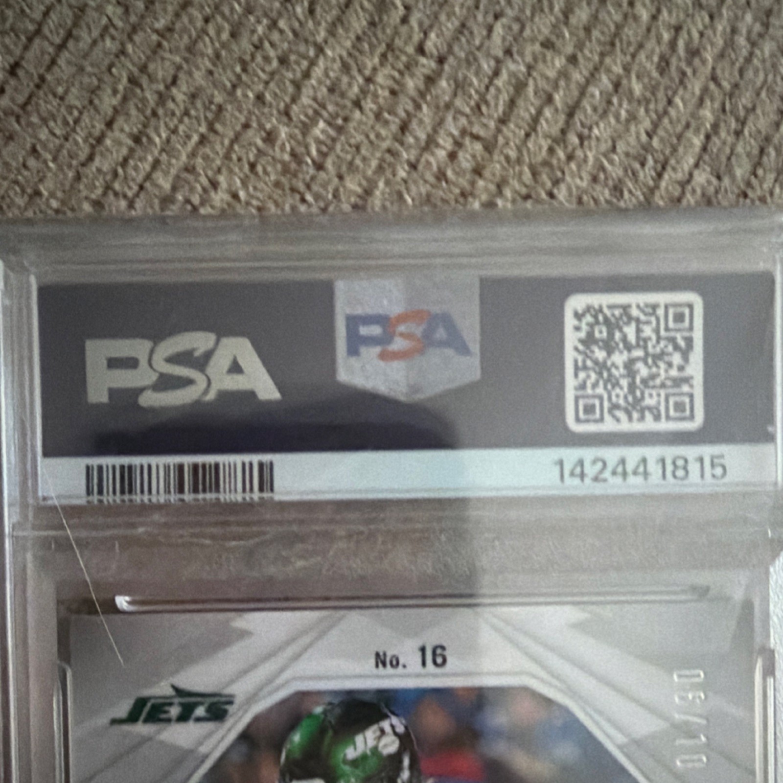 Panini Phoenix Gold Pandora Breece Hall #16 PSA 9 Serial #06/10 New York Jets view 6