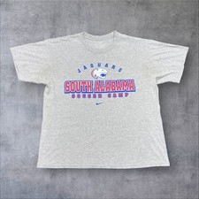 Vintage Y2K Nike University Of South Alabama Jaguars Soccer Camp Grey Tee Sz L