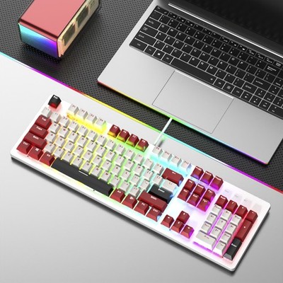 104-Key Wired Mechanical Linear Switch Gaming Keyboard Blue Switch Customizable