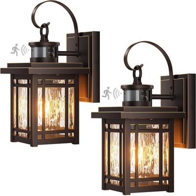 OPAXIS 2-Pack Outdoor Porch Light Wall Mount, Motion Sensor Exterior Lighting...