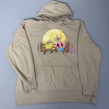 Nickelodeon SpongeBob Patrick Cowboy Hoodie Pullover Tan Mens XL Graphic