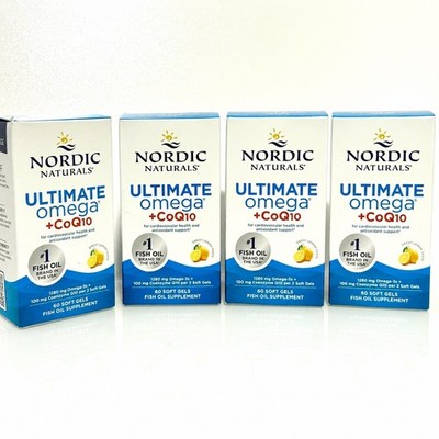 4 PACK Nordic Naturals Ultimate Omega +CoQ10 1280 Mg Omega-3s 60 Ct Exp 2029
