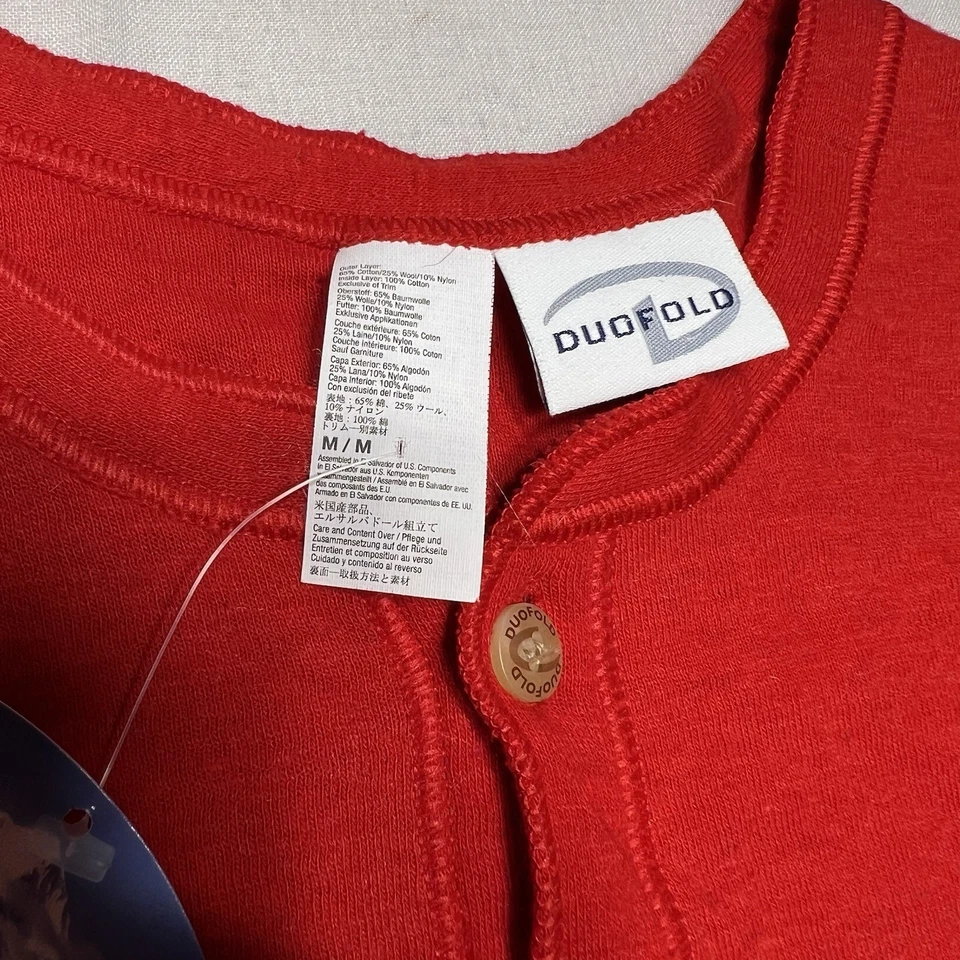 NUEVO NUEVO CON ETIQUETAS Traje Unión Rojo Doble Plegable Talla Mediana Ropa Interior Capa Base Térmica Foto 3 de 4