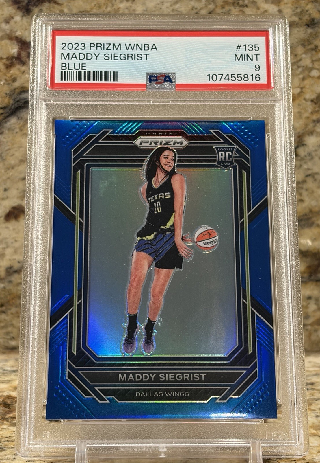 (2) 2023 Prizm WNBA Maddy Siegrist RC Blue 118/175 Orange 13/99 PSA 9 Mint #135 view 2