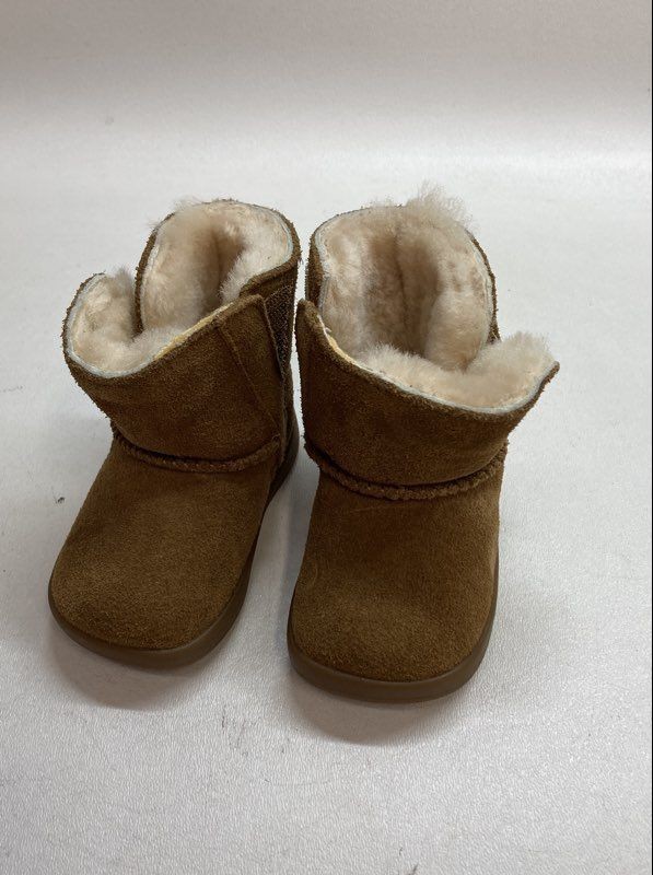 UGG Keelan Chestnut Suede Shearling Infant Ankle Boots Size US 2/3