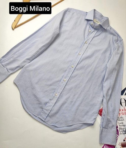 Men Boggi Milano Shirt Blue 38 / M / 46