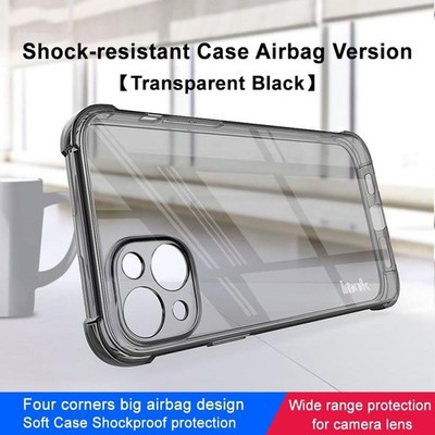 iPhone 14 Plus Imak TPU Hülle Stoßfest mit Airbag Schwarz Transparent