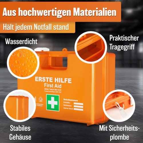 Erste Hilfe Kasten nach neuer DIN 131572021 inkl. Wandhalterung & Aufklebern|... - Bild 3 von 7