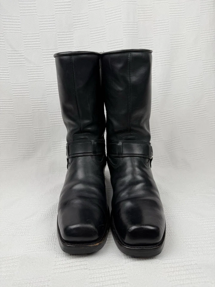 Durango Hombre Arnés Motocicleta Cuero Negro Cremallera Botas DB730 Talla 11D Foto 2 de 4