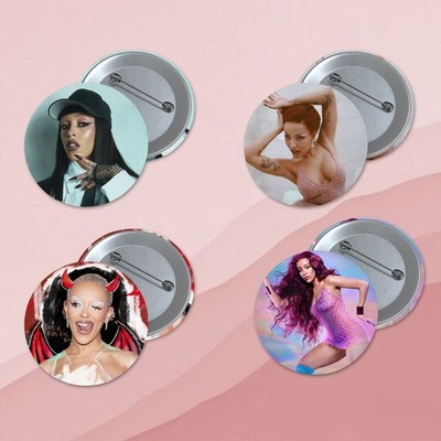 Doja Cat 1.5 Inch Pinback Buttons 4 pack Pop Music Pop Star Stocking Stuffer