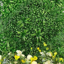 4 GREEN Artificial Boxwood Leaves Foliage UV Protected WALL PANELS Party Events