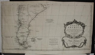 SOUTH CHILE & SOUTH ARGENTINA 1755 D'ANVILLE & KITCHIN OVERSIZE ANTIQUE MAP