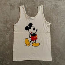 NWOT VTG Mickey Mouse Shirt Kids X-Large White Graphic Print Tank Top Disney 90s