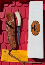 Vtg Silver Stag Knives CAF7.0 USA Fillet Fishing 12&rdquo; Knife Sheath Hunting 1095