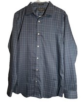 Banana Republic Men  s Slim Fit Dress Shirt M 15/15.5 33/34 Blue Windowpane