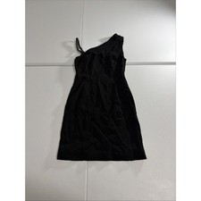 Grace Womens Black One Shoulder Bodycon Mini Dress Asymmetric Cocktail Sz S