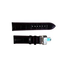 Authentic Tissot Black Leather Watch Strap Band 20mm with Buckle