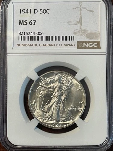 1941-D 50¢ MS67 NGC Walking Liberty Half Dollar
