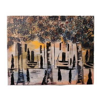 original abstract Impressionism acrylic painting on canvas