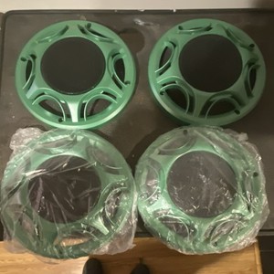 Set of 4 Green Car Speaker Grills Subwoofer Protective Covers for Audio System