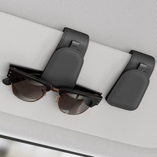 Magnetic Sunglass Holder for Car Visor 2 Pack Black Suede Cloth Organizer Car