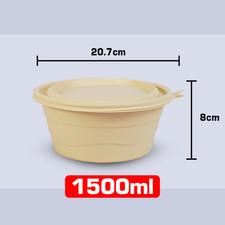 Biodegradable Cornstarch Takeout Bowls with L...