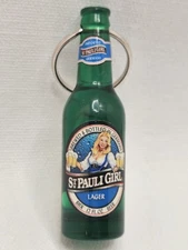 Vtg St Pauli Girl Lager Beer Advertising Keychain Bottle Opener.