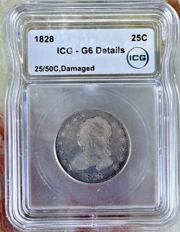 1828 Cap Bust Quarter. .25. ICG MS06. Scarce 25/50c. LOW SHIPPING!!