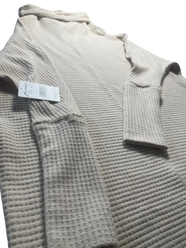 Maglione We The Free donna S beige waffle maglia collo tartaruga aderente comodo nuovo con etichetta - Foto 3 di 9