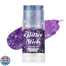 PASNOWFU Purple Body Glitter Stick, Mermaid Style Face Glitter fo