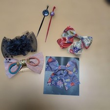 Japanese Hair Ornament Set, Kanzashi Ribbon, 5-Piece
