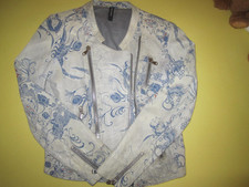 Tolle bunte Marc Cain Lederjacke Gr.N3 (Gr.38) Bikerstyle